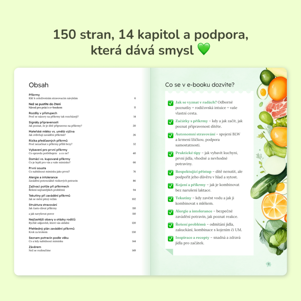 Zavádíme příkrmy – obsah 14 kapitol a přehled témat